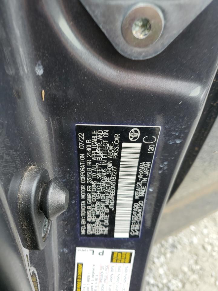 2022 TOYOTA COROLLA SE VIN:JTND4MBE0N3187277