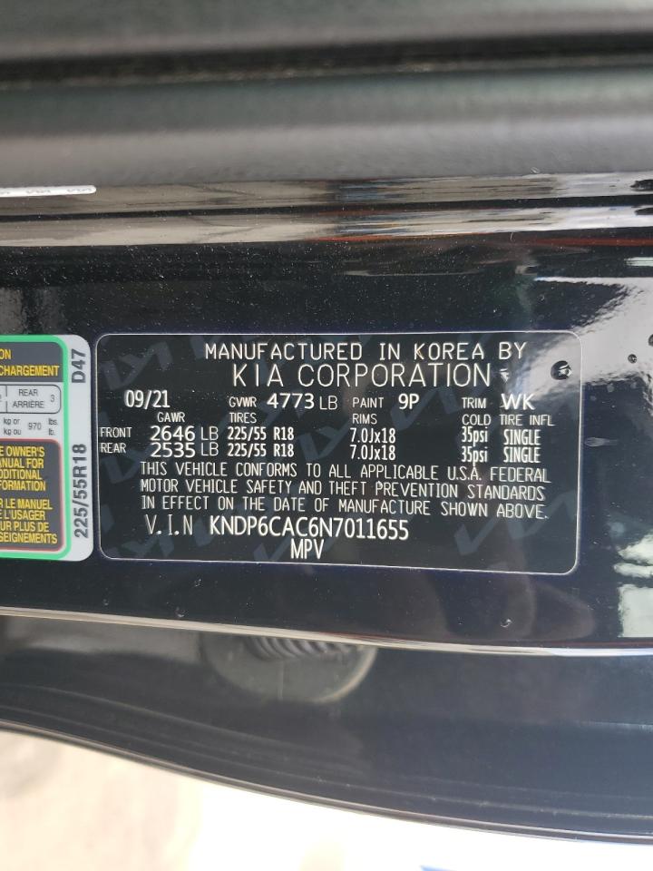 2022 KIA SPORTAGE S VIN:KNDP6CAC6N7011655