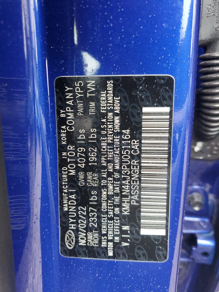 2023 HYUNDAI ELANTRA LIMITED VIN:KMHLN4AJ3PU051164