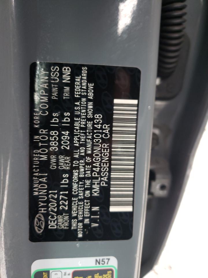 2022 HYUNDAI ELANTRA LIMITED VIN:KMHLP4AG0NU301438