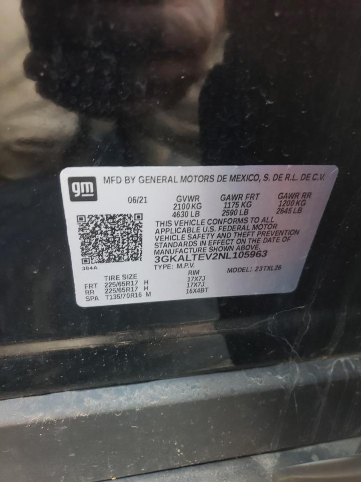 2022 GMC TERRAIN SLE VIN:3GKALTEV2NL105963
