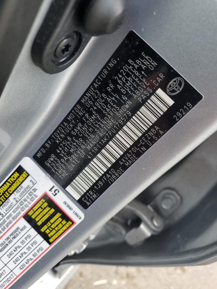 2023 TOYOTA CAMRY LE VIN:4T1R11AK7PU179579