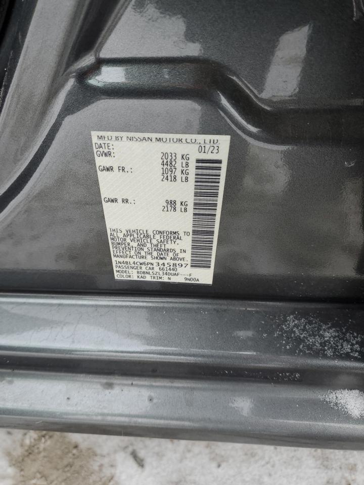 2023 NISSAN ALTIMA SR VIN:1N4BL4CW6PN345897