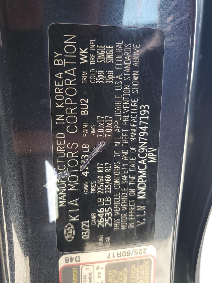 2022 KIA SPORTAGE LX VIN:KNDPMCAC9N7947193