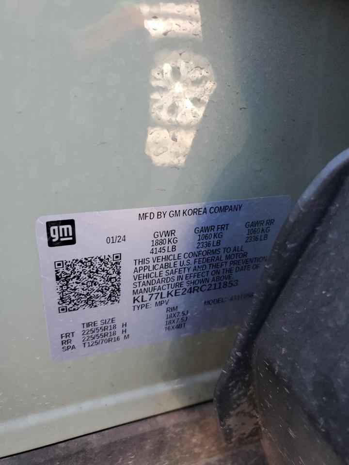 2024 CHEVROLET TRAX ACTIV VIN:KL77LKE24RC211853