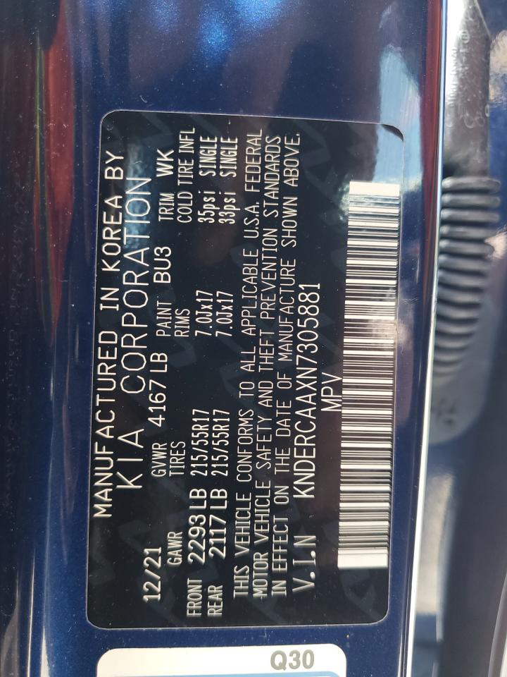 2022 KIA SELTOS EX VIN:KNDERCAAXN7305881