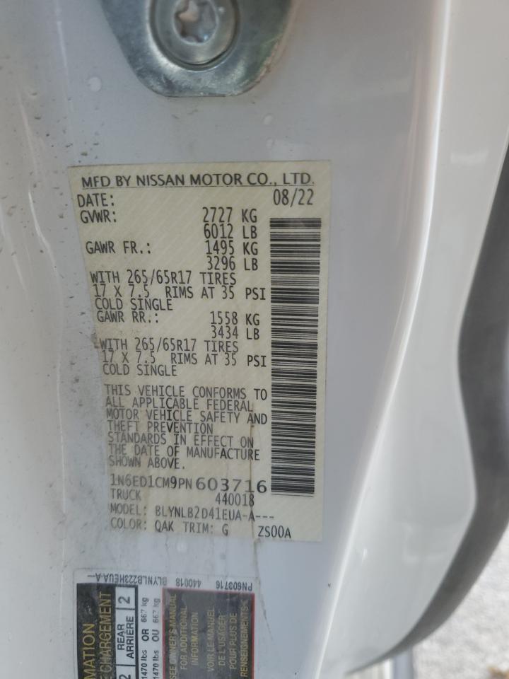 2023 NISSAN FRONTIER S VIN:1N6ED1CM9PN603716