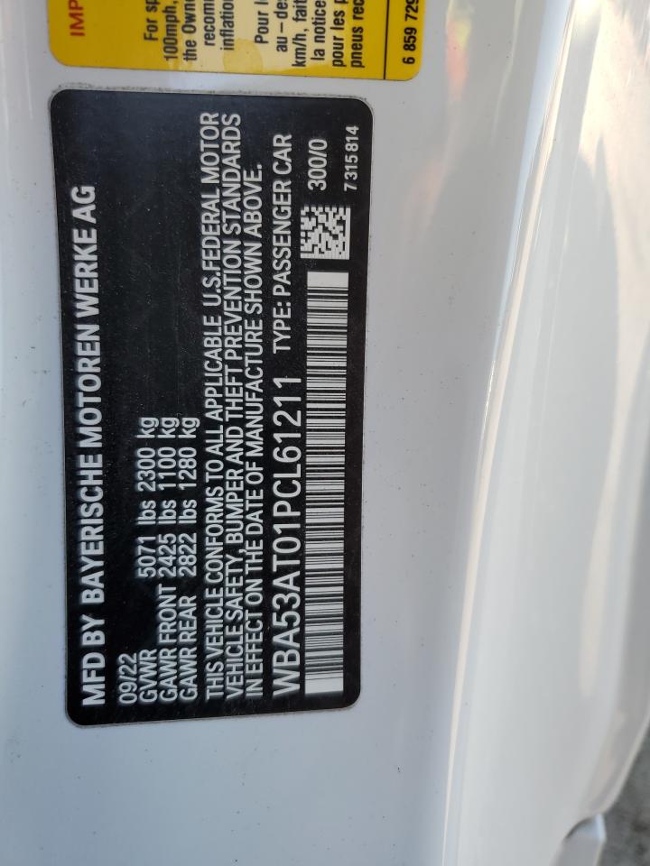 2023 BMW M440I  VIN:WBA53AT01PCL61211