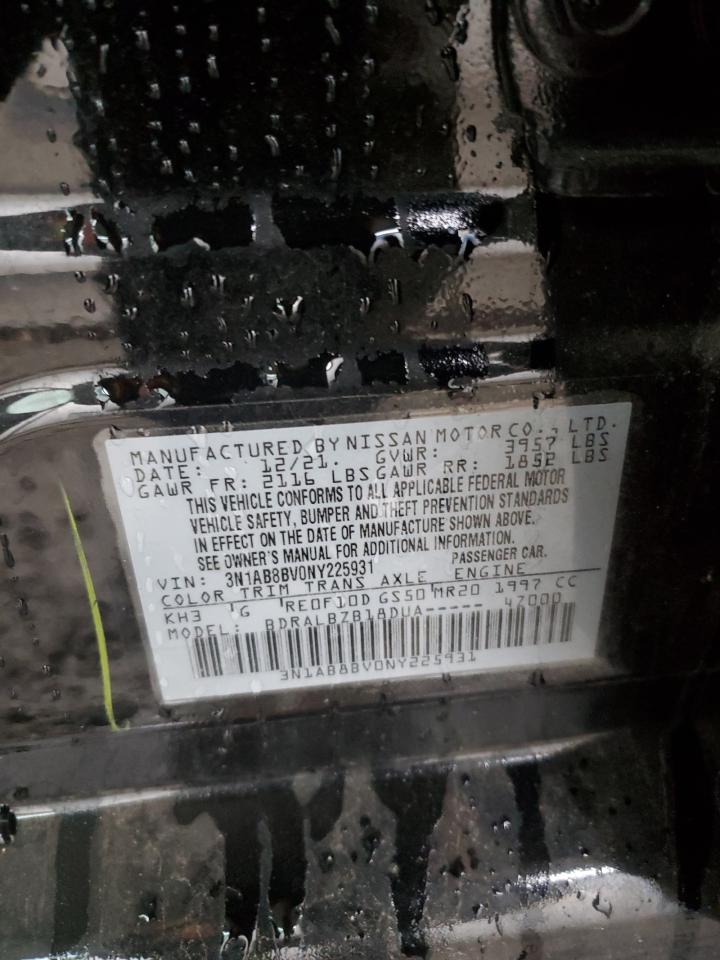 2022 NISSAN SENTRA S VIN:3N1AB8BV0NY225931
