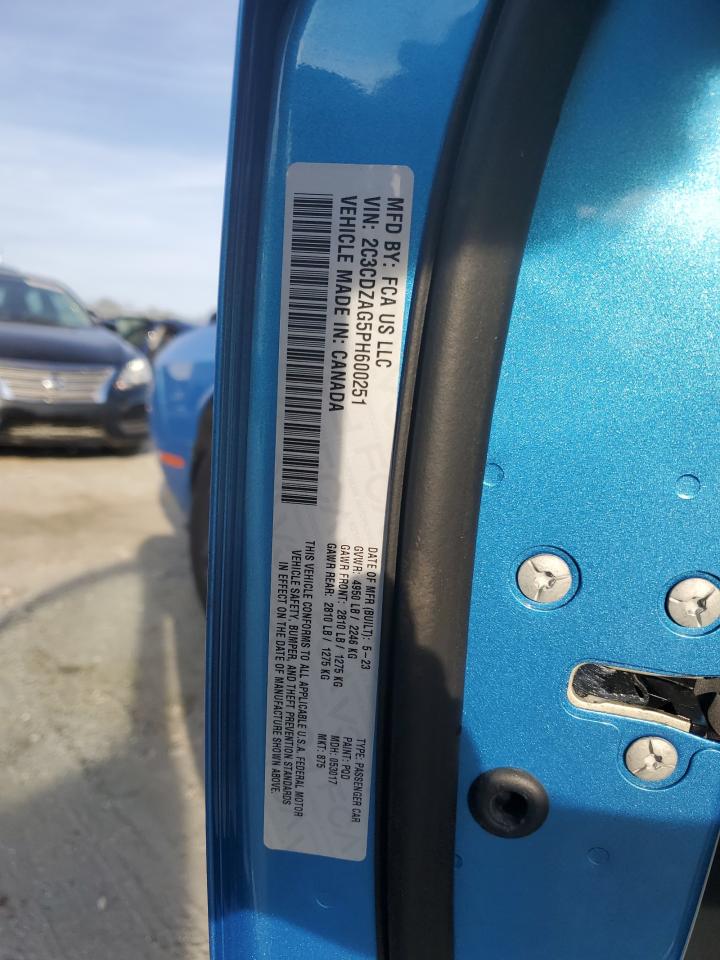 2023 DODGE CHALLENGER SXT VIN:2C3CDZAG5PH600251