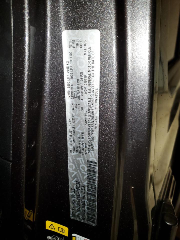2022 JEEP WRANGLER UNLIMITED SAHARA VIN:1C4HJXEG1NW109232