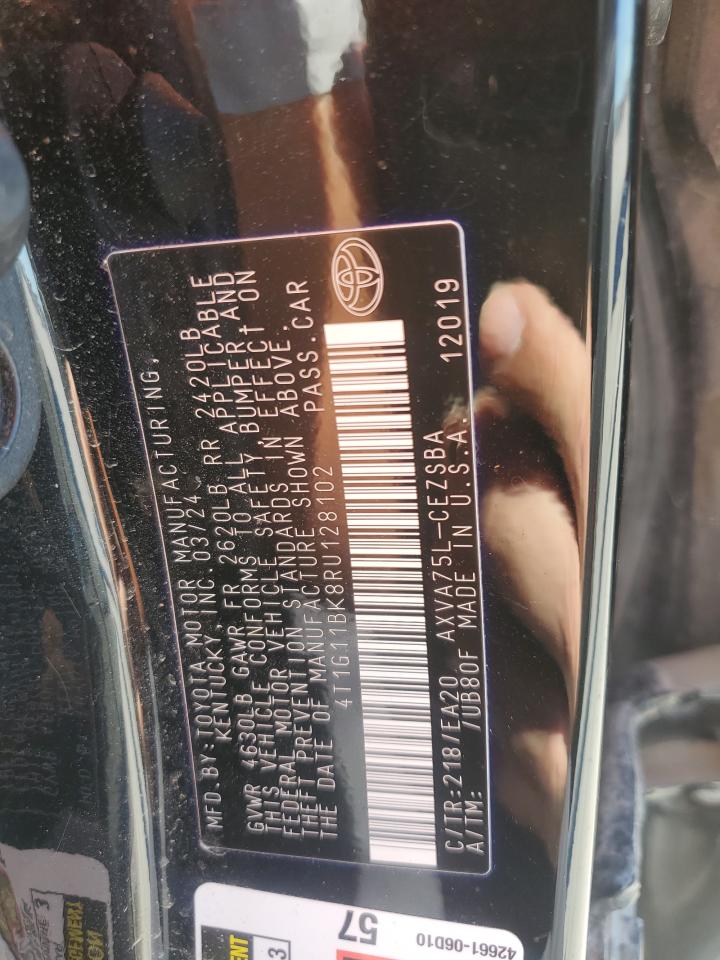 2024 TOYOTA CAMRY SE NIGHT SHADE VIN:4T1G11BK8RU128102