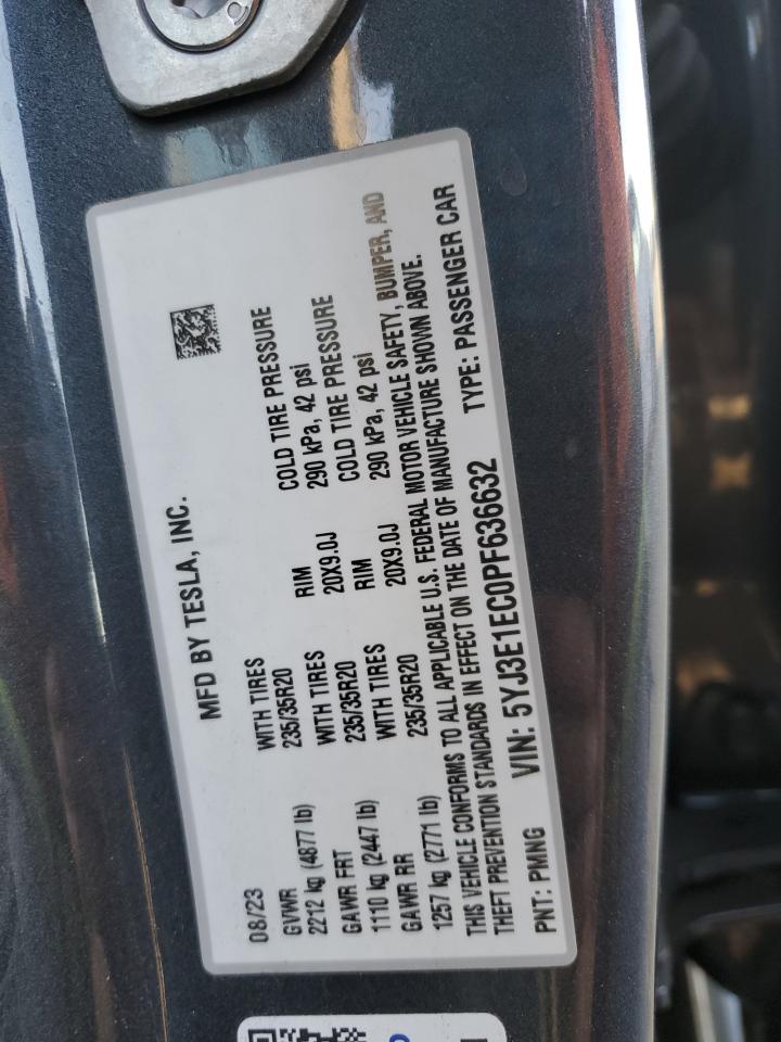 2023 TESLA MODEL 3  VIN:5YJ3E1EC0PF636632