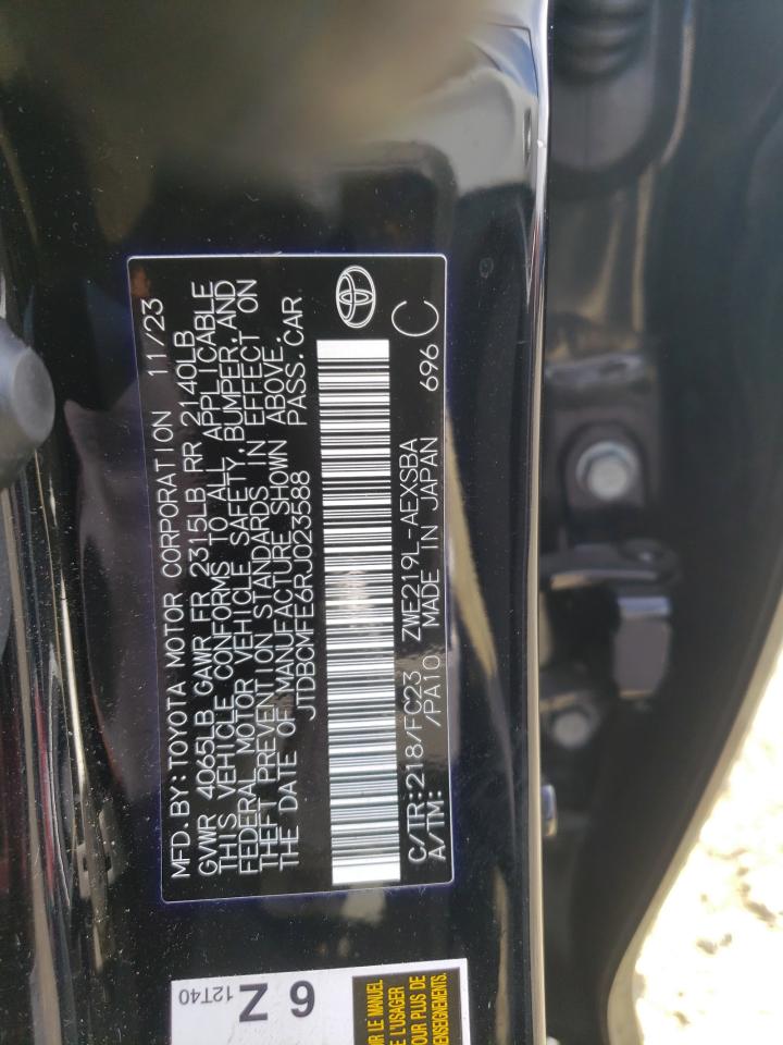2024 TOYOTA COROLLA LE VIN:JTDBCMFE6RJ023588