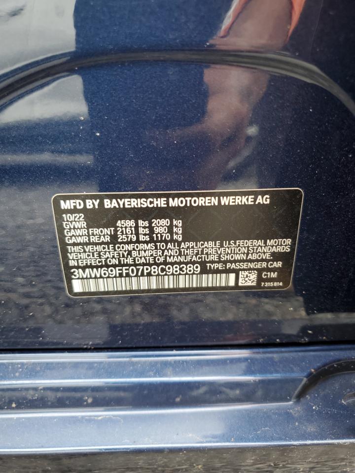 2023 BMW 330I  VIN:3MW69FF07P8C98389