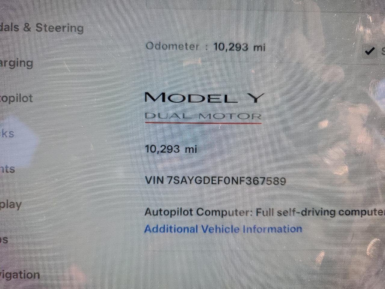 2022 TESLA MODEL Y  VIN:7SAYGDEF0NF367589