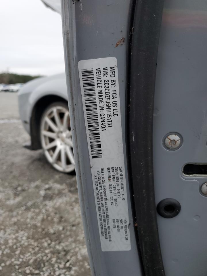 2022 DODGE CHALLENGER R/T SCAT PACK VIN:2C3CDZFJ6NH151731