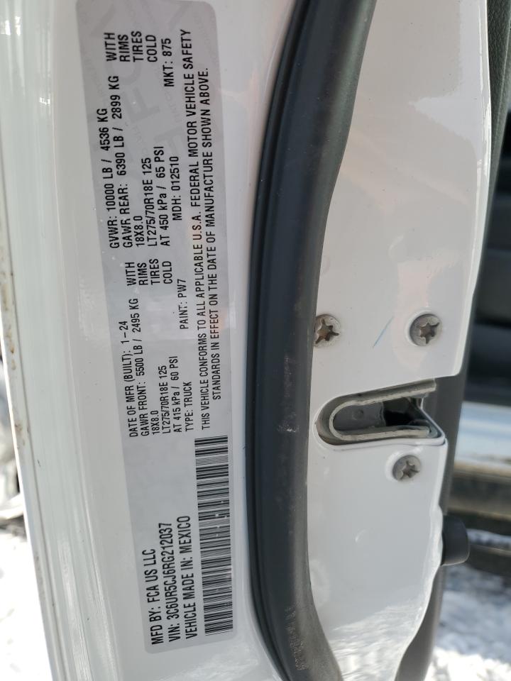 2024 RAM 2500 TRADESMAN VIN:3C6UR5CJ6RG212037