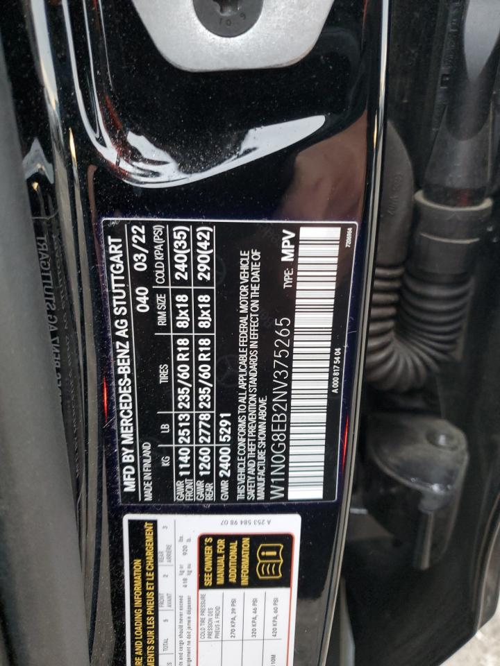 2022 MERCEDES-BENZ GLC 300 4MATIC VIN:W1N0G8EB2NV375265