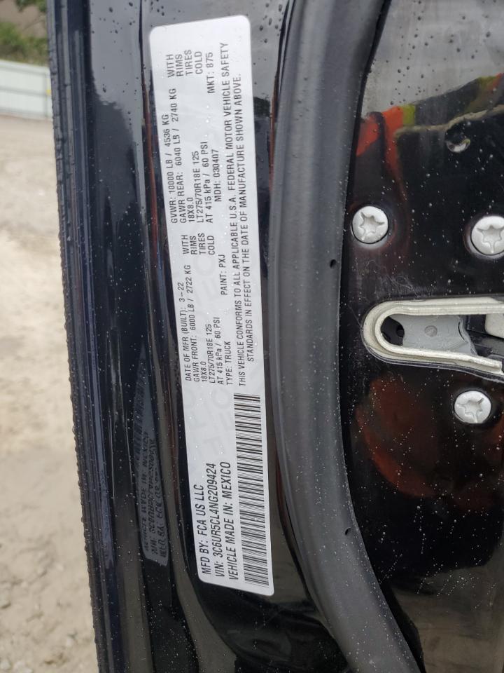 2022 RAM 2500 TRADESMAN VIN:3C6UR5CL4NG209424