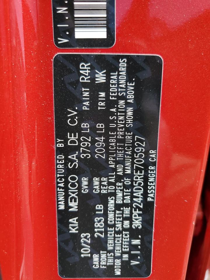 2024 KIA FORTE LX VIN:3KPF24AD5RE705927