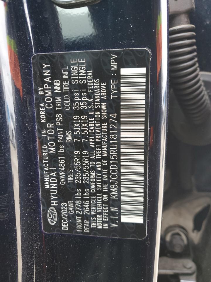 2024 HYUNDAI TUCSON SEL CONVENIENCE VIN:KM8JCCD15RU181274