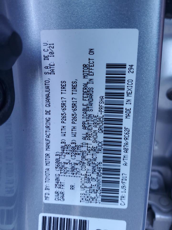 2022 TOYOTA TACOMA DOUBLE CAB VIN:3TYCZ5ANXNT054876