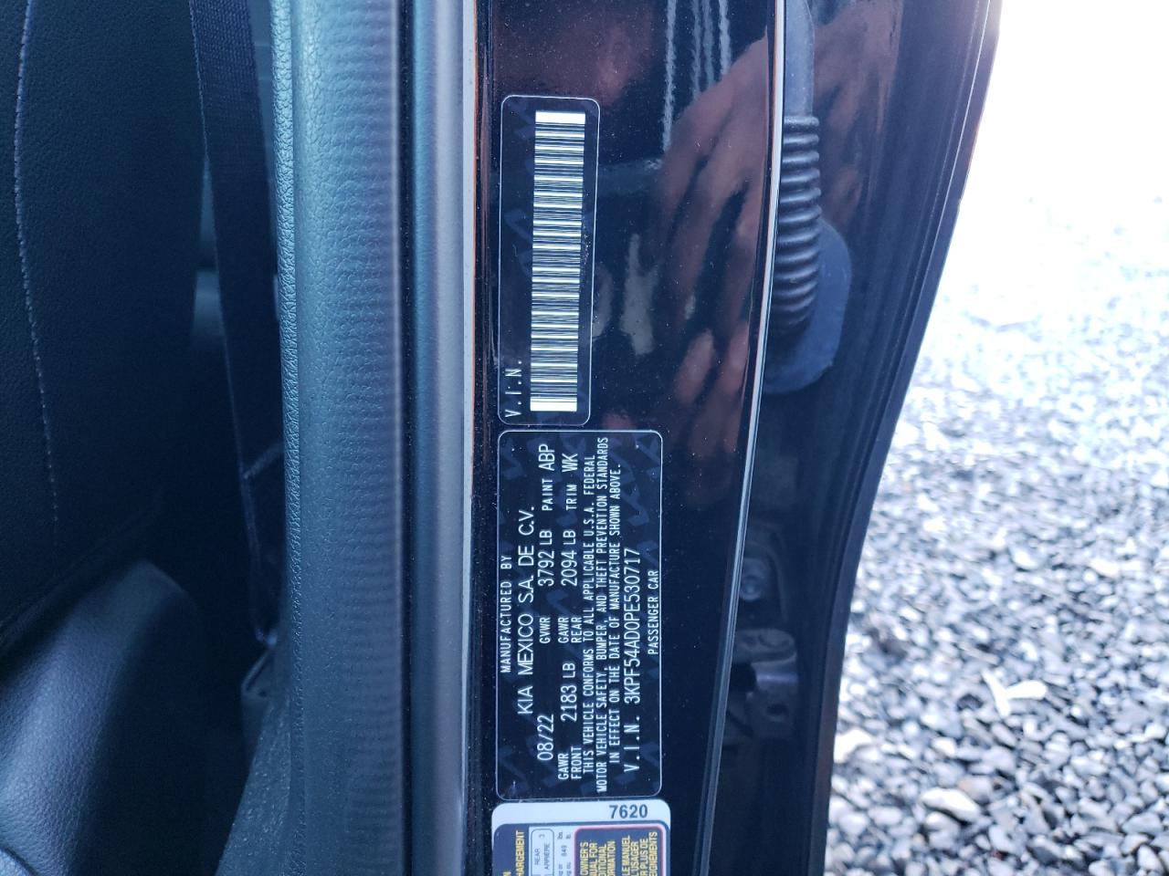 2023 KIA FORTE GT LINE VIN:3KPF54AD0PE530717