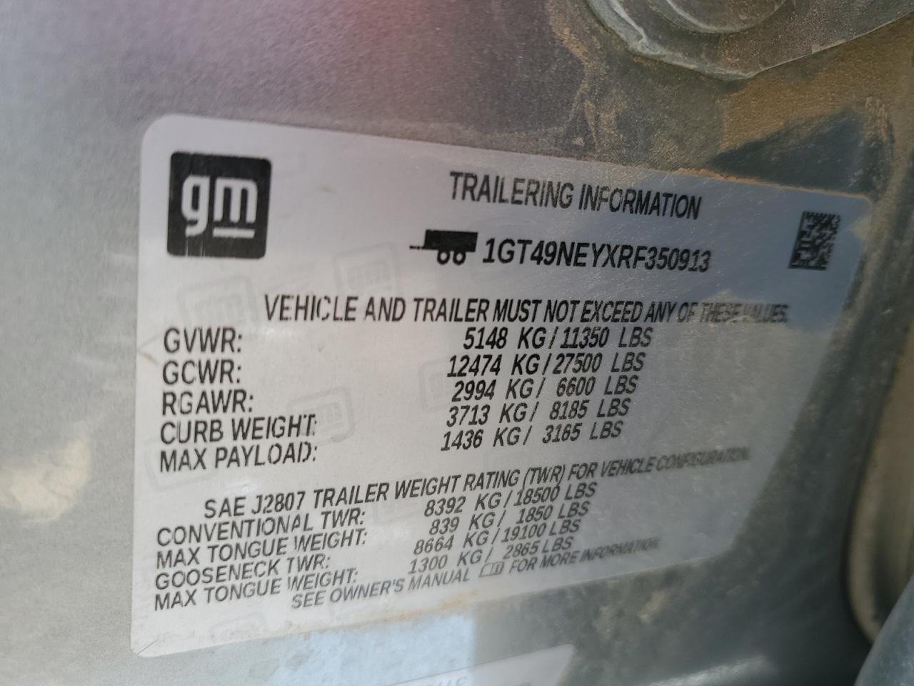 2024 GMC SIERRA K2500 SLT VIN:1GT49NEYXRF350913