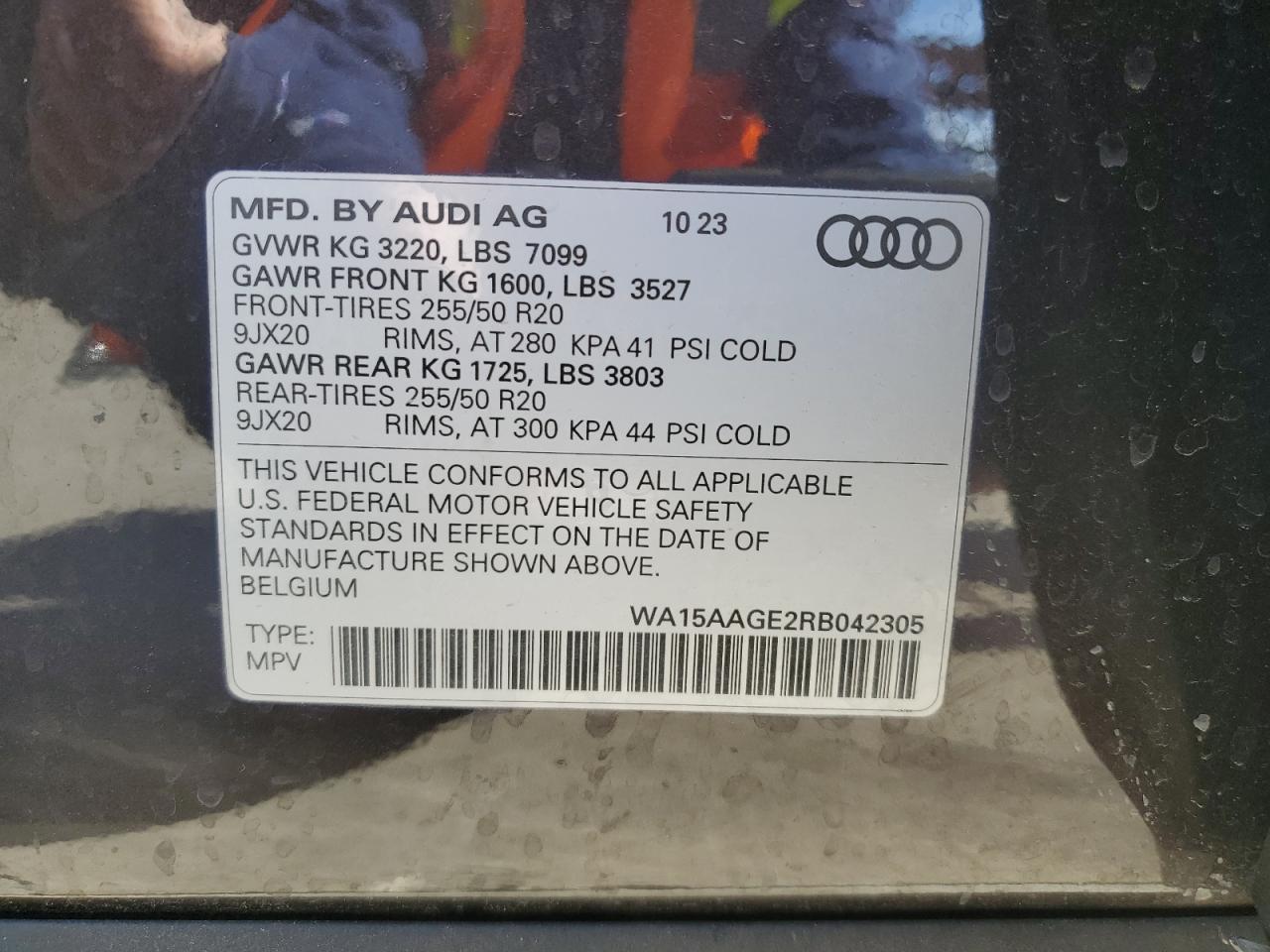 2024 AUDI Q8 E-TRON PREMIUM PLUS VIN:WA15AAGE2RB042305
