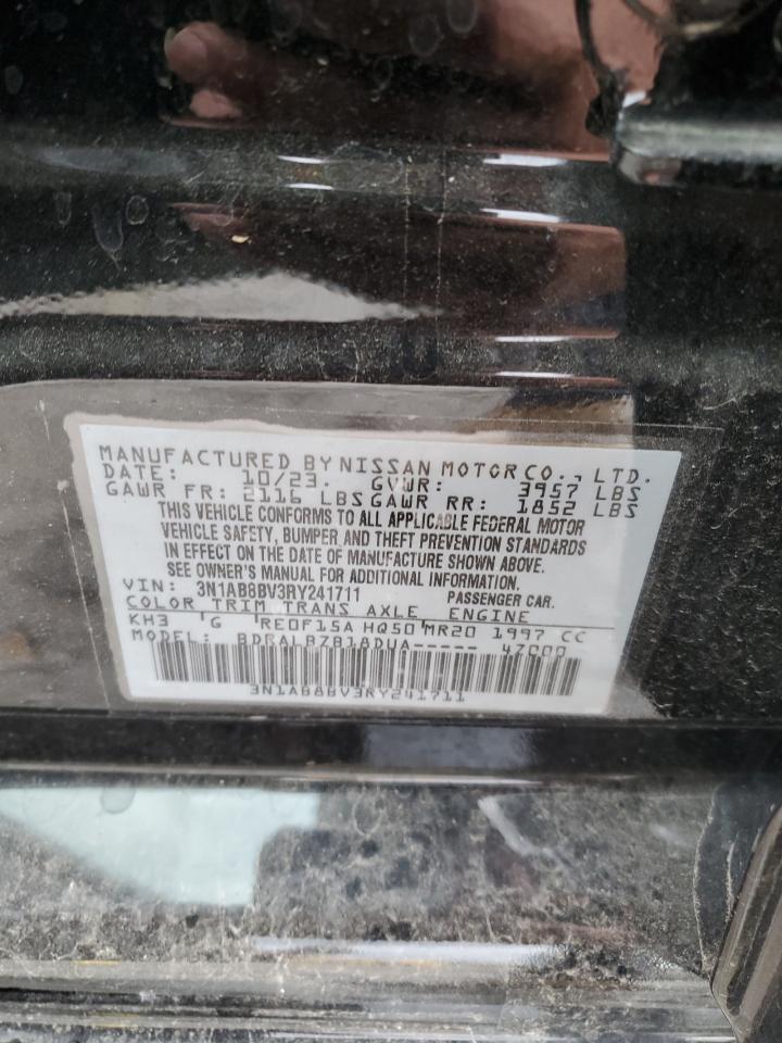 2024 NISSAN SENTRA S VIN:3N1AB8BV3RY241711