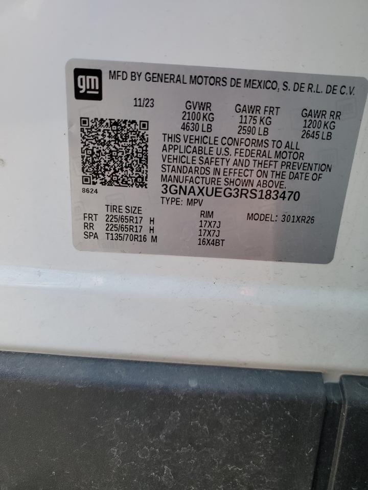 2024 CHEVROLET EQUINOX LT VIN:3GNAXUEG3RS183470