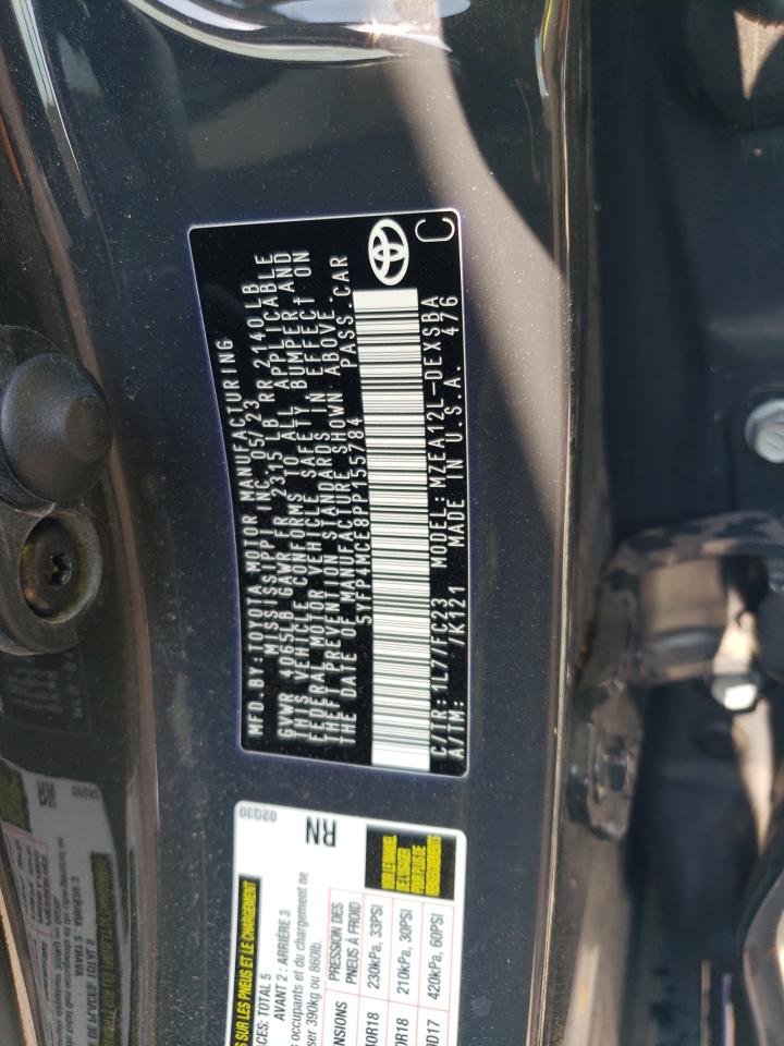 2023 TOYOTA COROLLA SE VIN:5YFP4MCE8PP155784