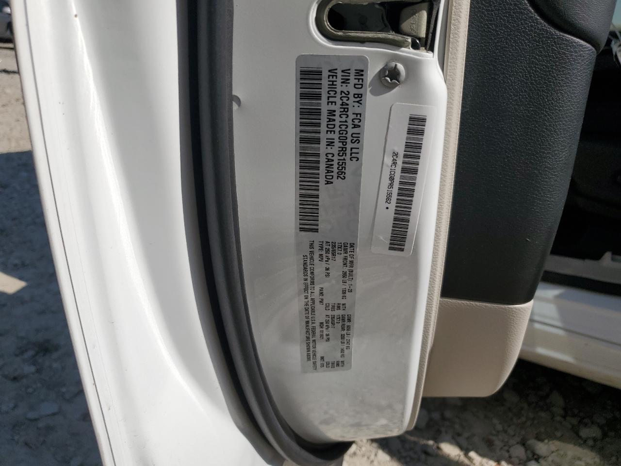 2023 CHRYSLER VOYAGER LX VIN:2C4RC1CG0PR515562