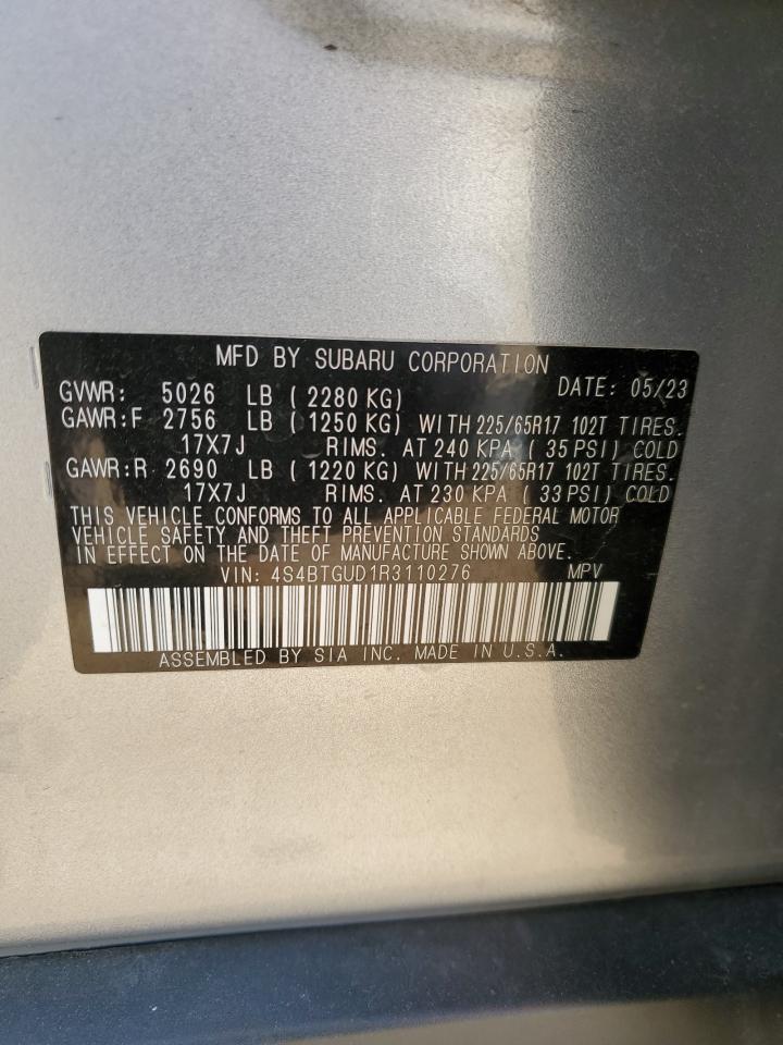 2024 SUBARU OUTBACK WILDERNESS VIN:4S4BTGUD1R3110276