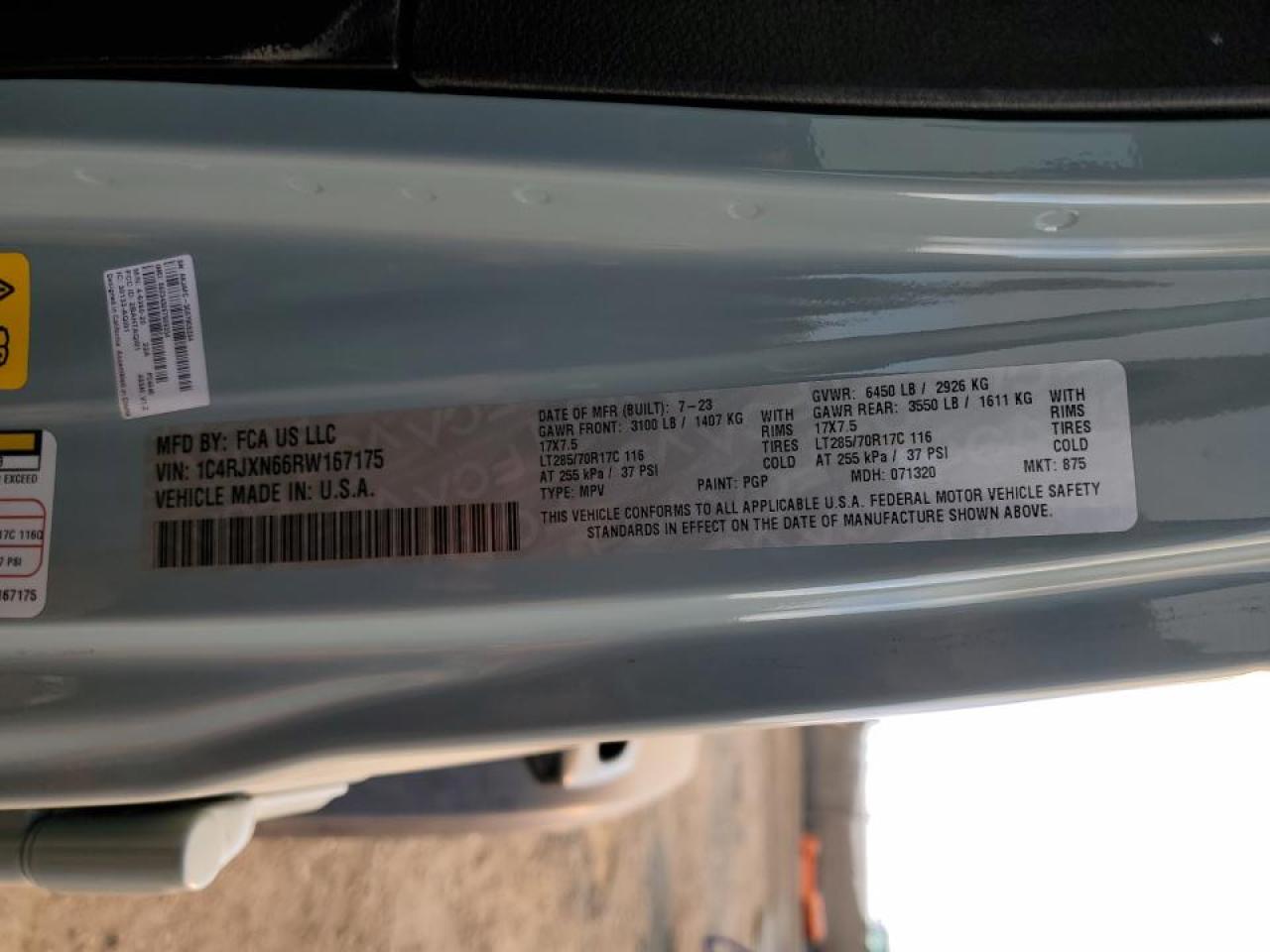2024 JEEP WRANGLER 4XE VIN:1C4RJXN66RW167175