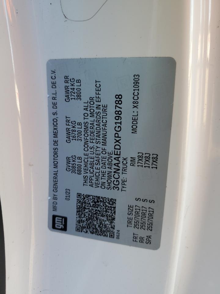 2023 CHEVROLET SILVERADO C1500 VIN:3GCNAAEDXPG198788