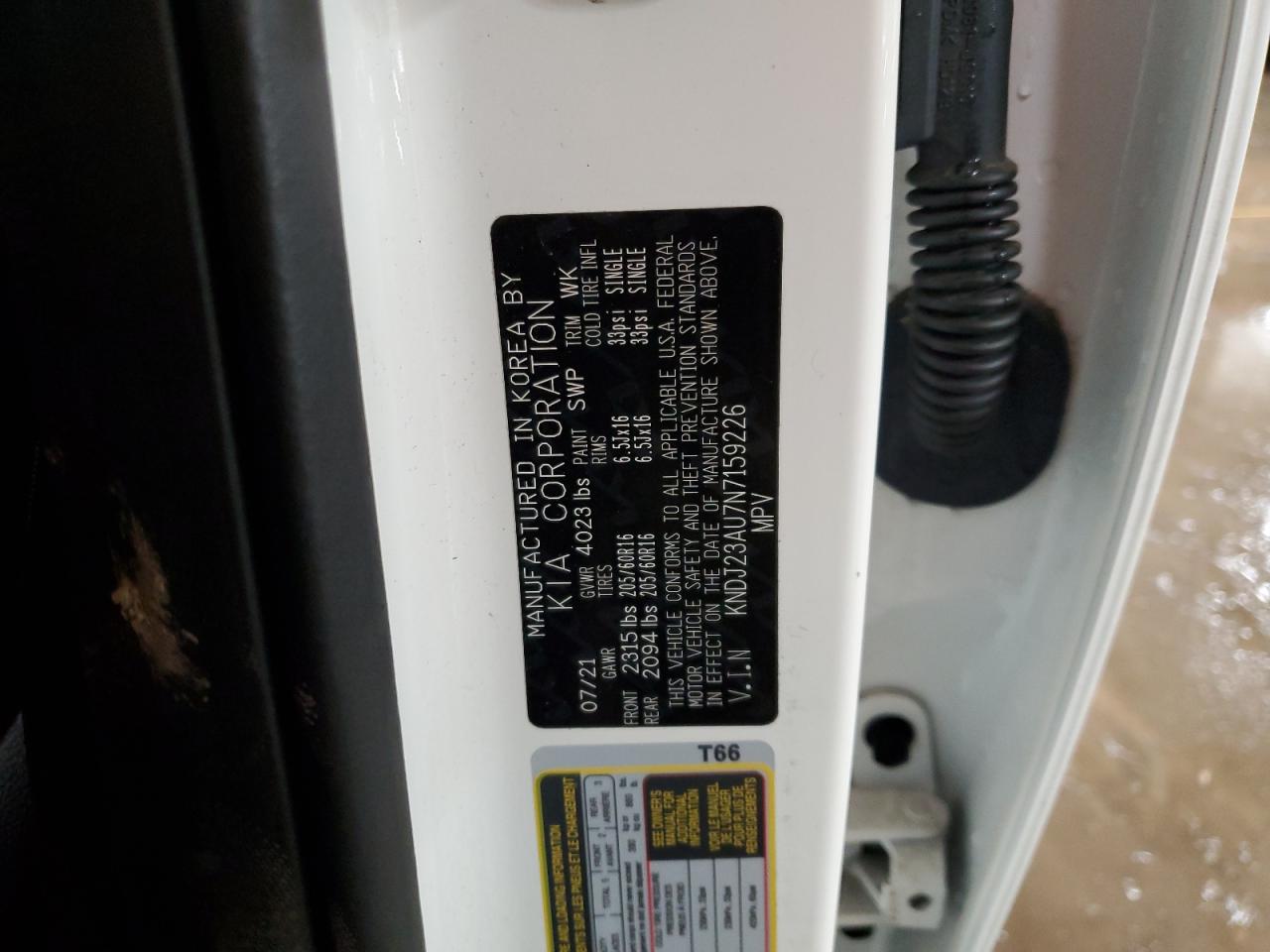 2022 KIA SOUL LX VIN:KNDJ23AU7N7159226