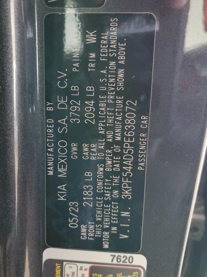 2023 KIA FORTE GT LINE VIN:3KPF54AD5PE638072