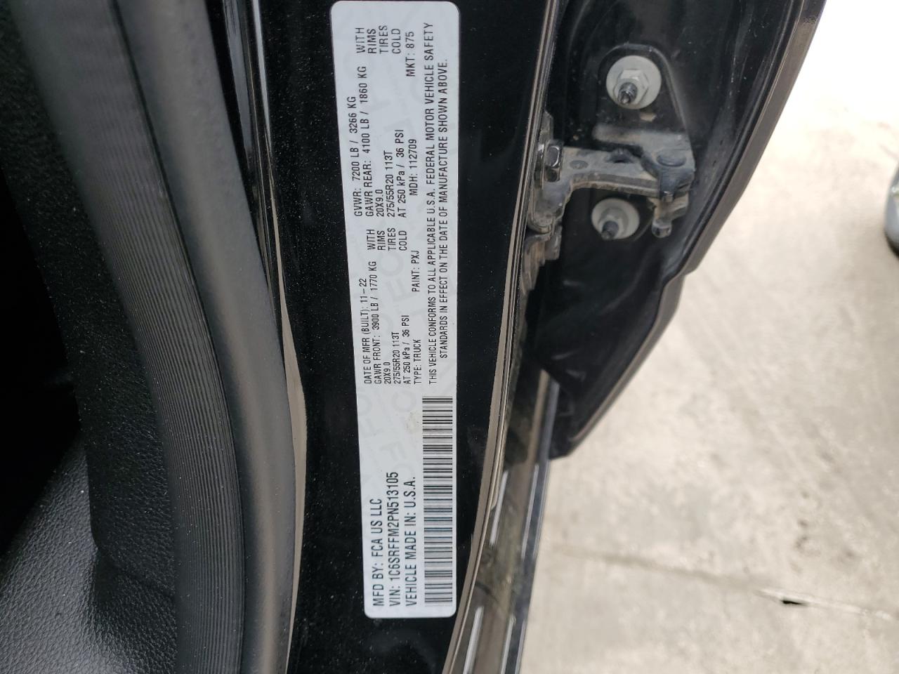 2023 RAM 1500 BIG HORN/LONE STAR VIN:1C6SRFFM2PN513105