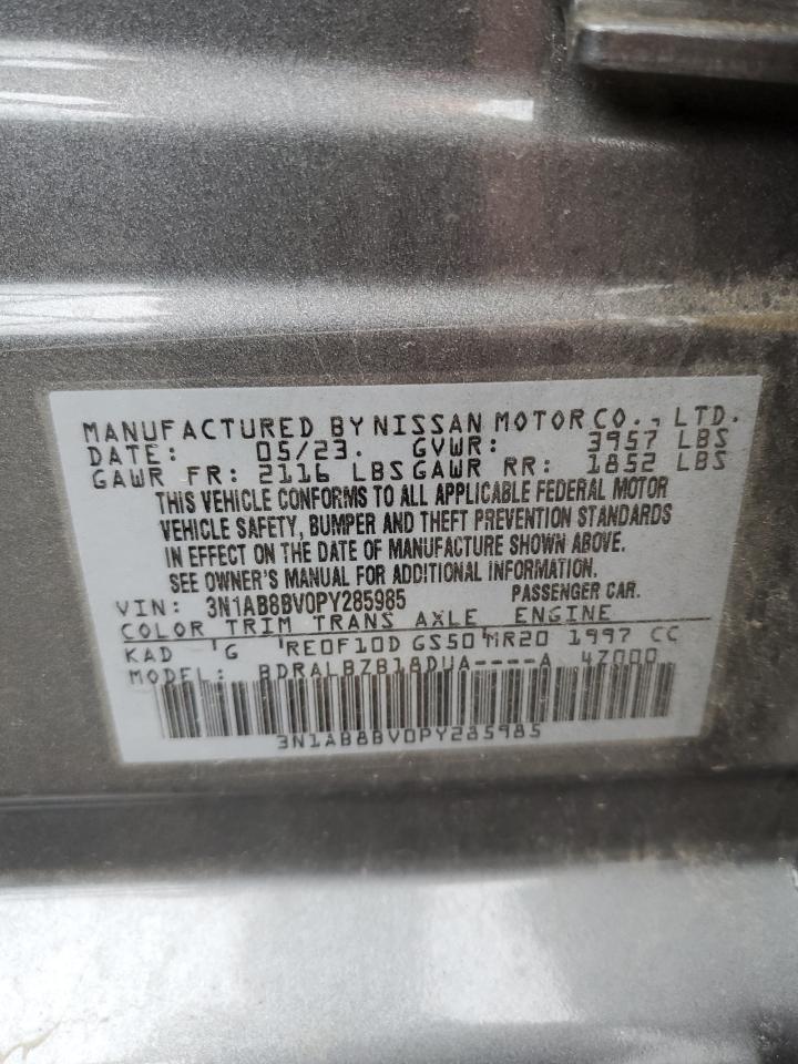 2023 NISSAN SENTRA S VIN:3N1AB8BV0PY285985