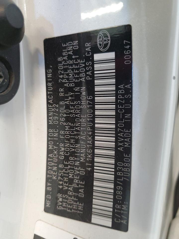 2023 TOYOTA CAMRY XSE VIN:4T1K61AK4PU100176