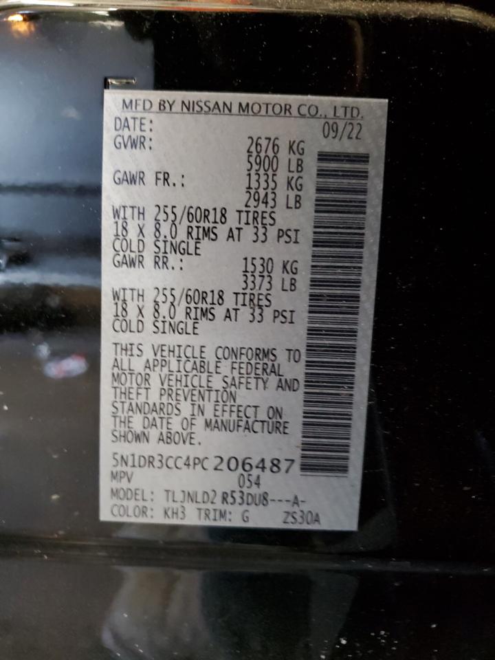 2023 NISSAN PATHFINDER SL VIN:5N1DR3CC4PC206487