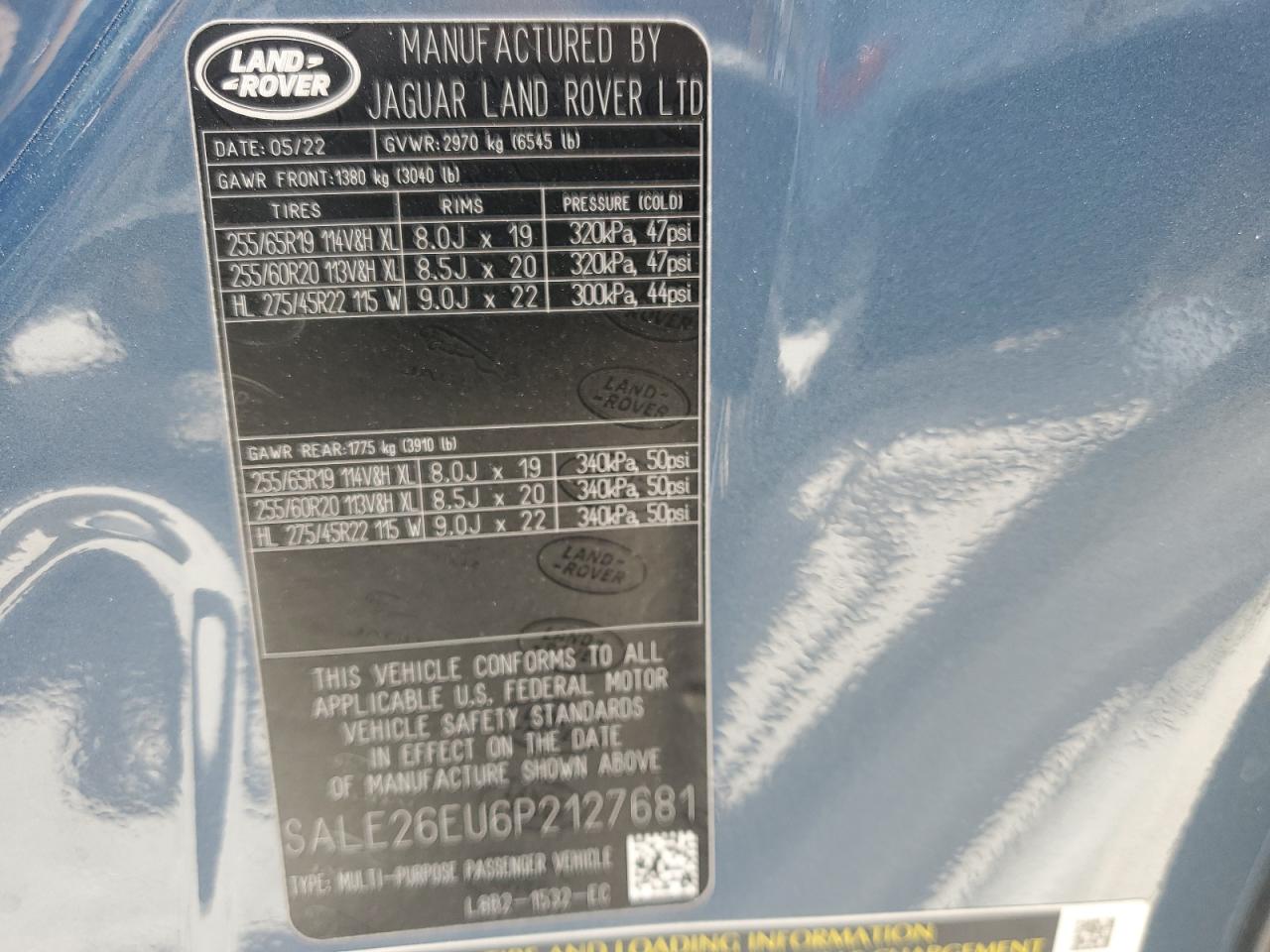 2023 LAND ROVER DEFENDER 90 X-DYNAMIC SE VIN:SALE26EU6P2127681