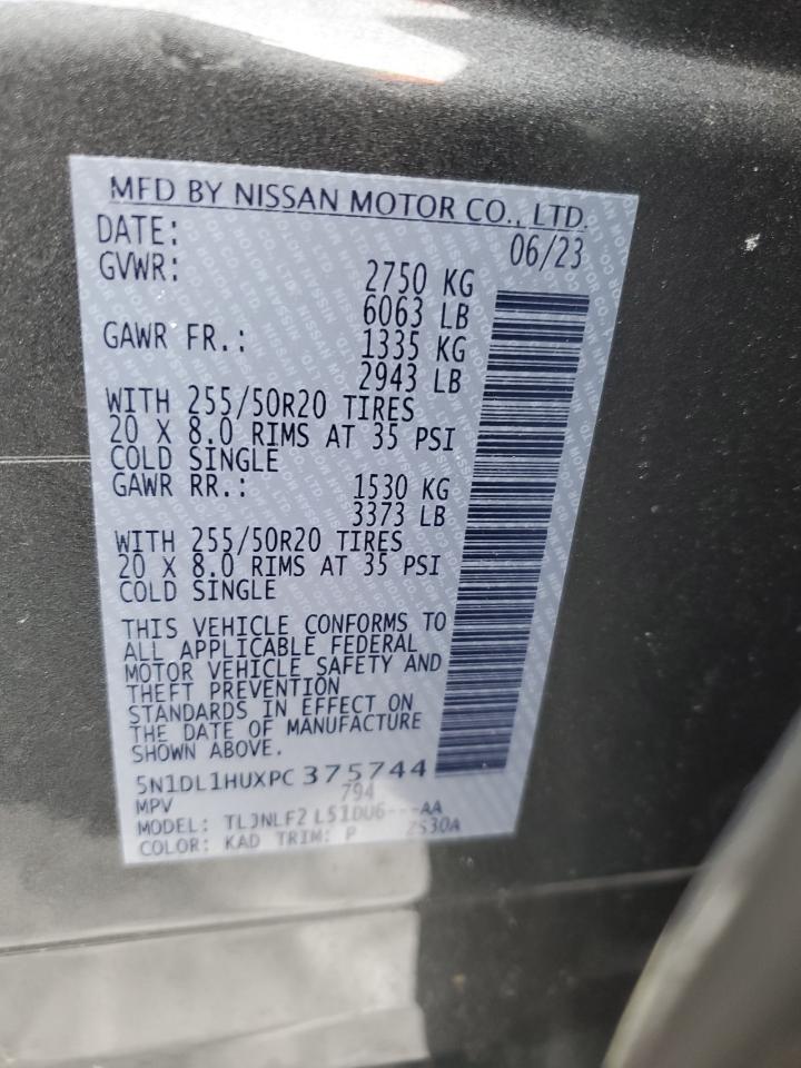 2023 INFINITI QX60 AUTOGRAPH VIN:5N1DL1HUXPC375744