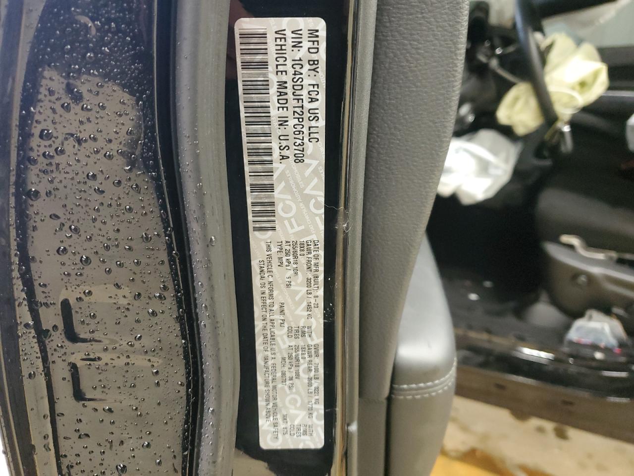 2023 DODGE DURANGO PURSUIT VIN:1C4SDJFT2PC673708