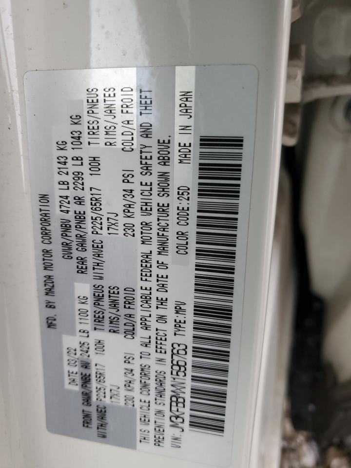 2022 MAZDA CX-5 SELECT VIN:JM3KFBBMXN1596763