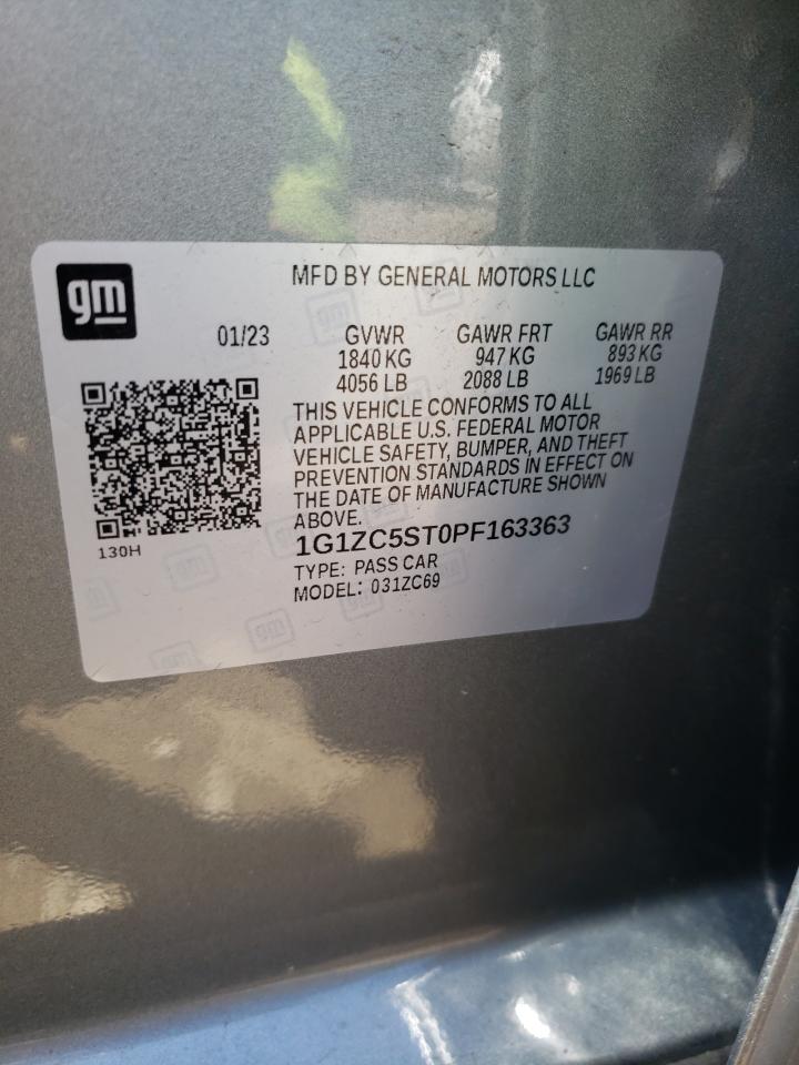 2023 CHEVROLET MALIBU LS VIN:1G1ZC5ST0PF163363