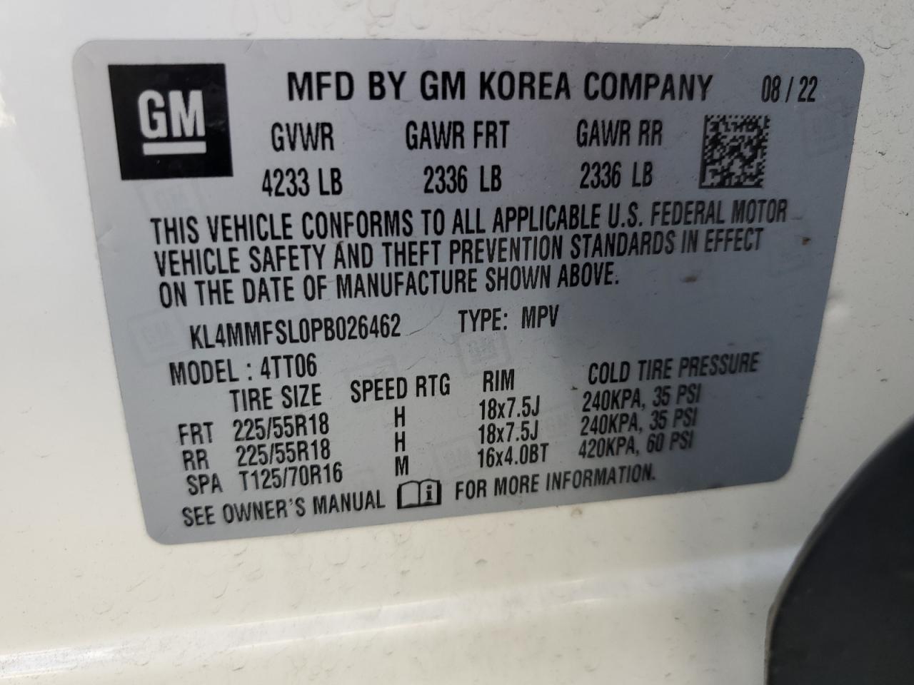 2023 BUICK ENCORE GX ESSENCE VIN:KL4MMFSL0PB026462