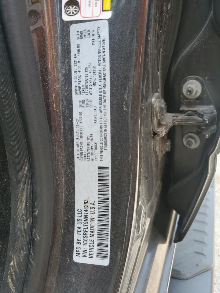 2022 RAM 1500 REBEL VIN:1C6SRFLT9NN144283